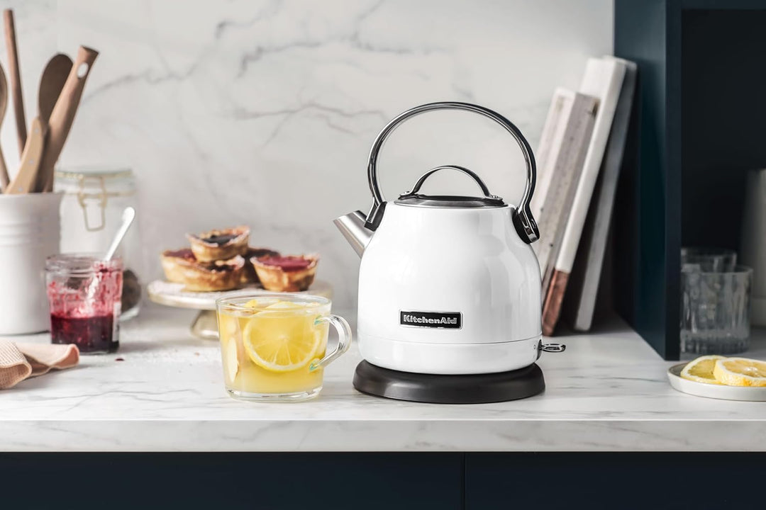KitchenAid CLASSIC Wasserkocher mit 1,25 L Fassungsvermögen, 1.25 L, weiss, Weiss