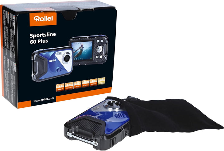 Rollei Sportsline 60 Plus - wasserdichte Digitalkamera mit 21 MP & Full HD Camcorder - Sports-Cam mi