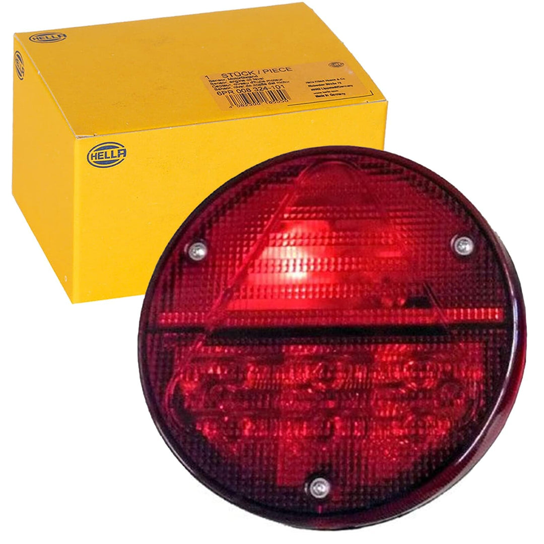 HELLA - Heckleuchte - Glühlampe - 12V - Anbau/geschraubt - Lichtscheibenfarbe: rot/gelb - Stecker: A
