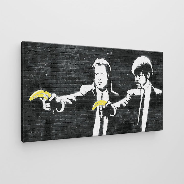 Giallobus - Gemälde - Banksy - - Standardleinwand - 100x60-19 - Jhon Travolta mit Banane - Bereit zu