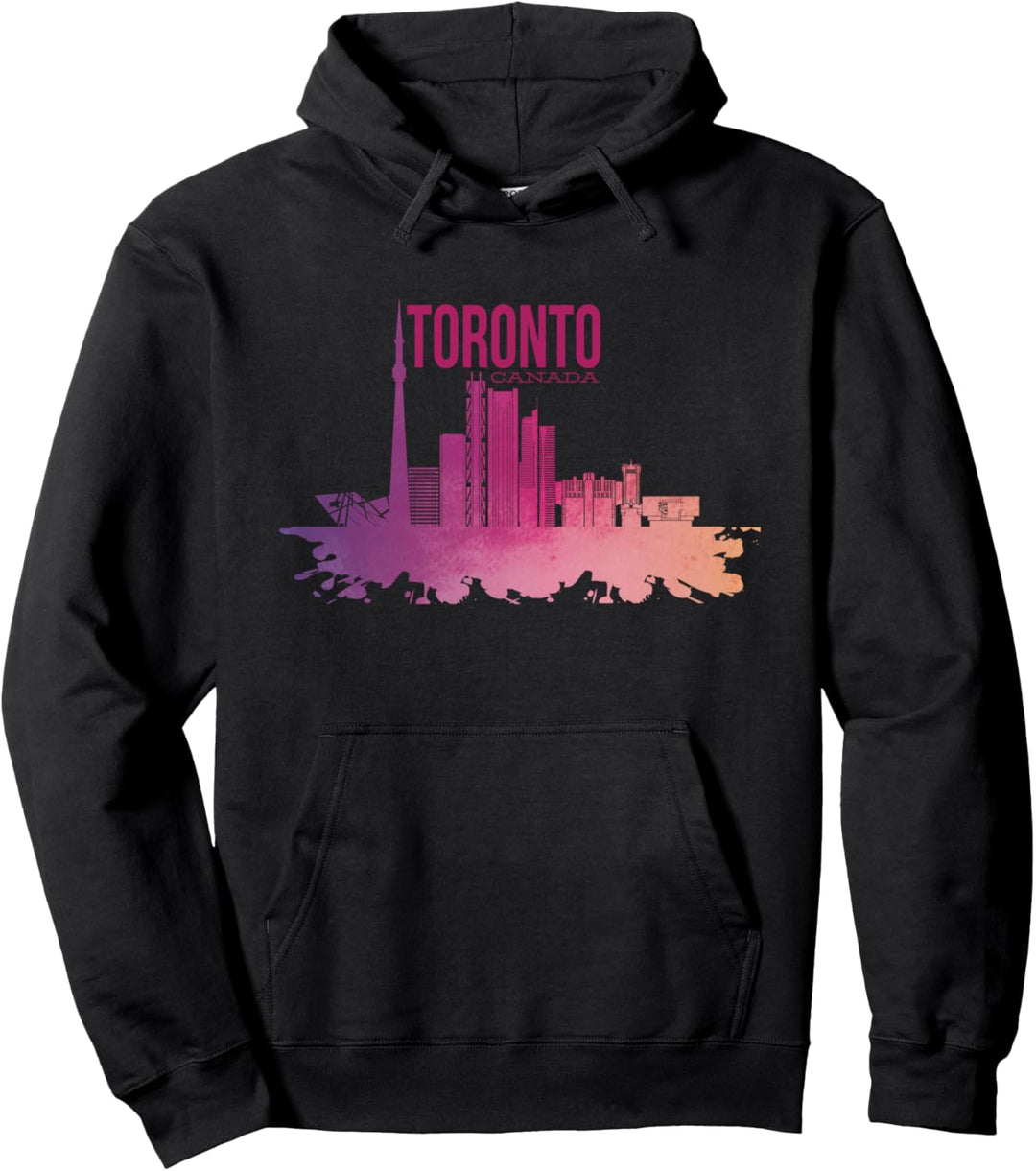 Toronto Canada Skyline Vintage Aquarell Canadian Pullover Hoodie