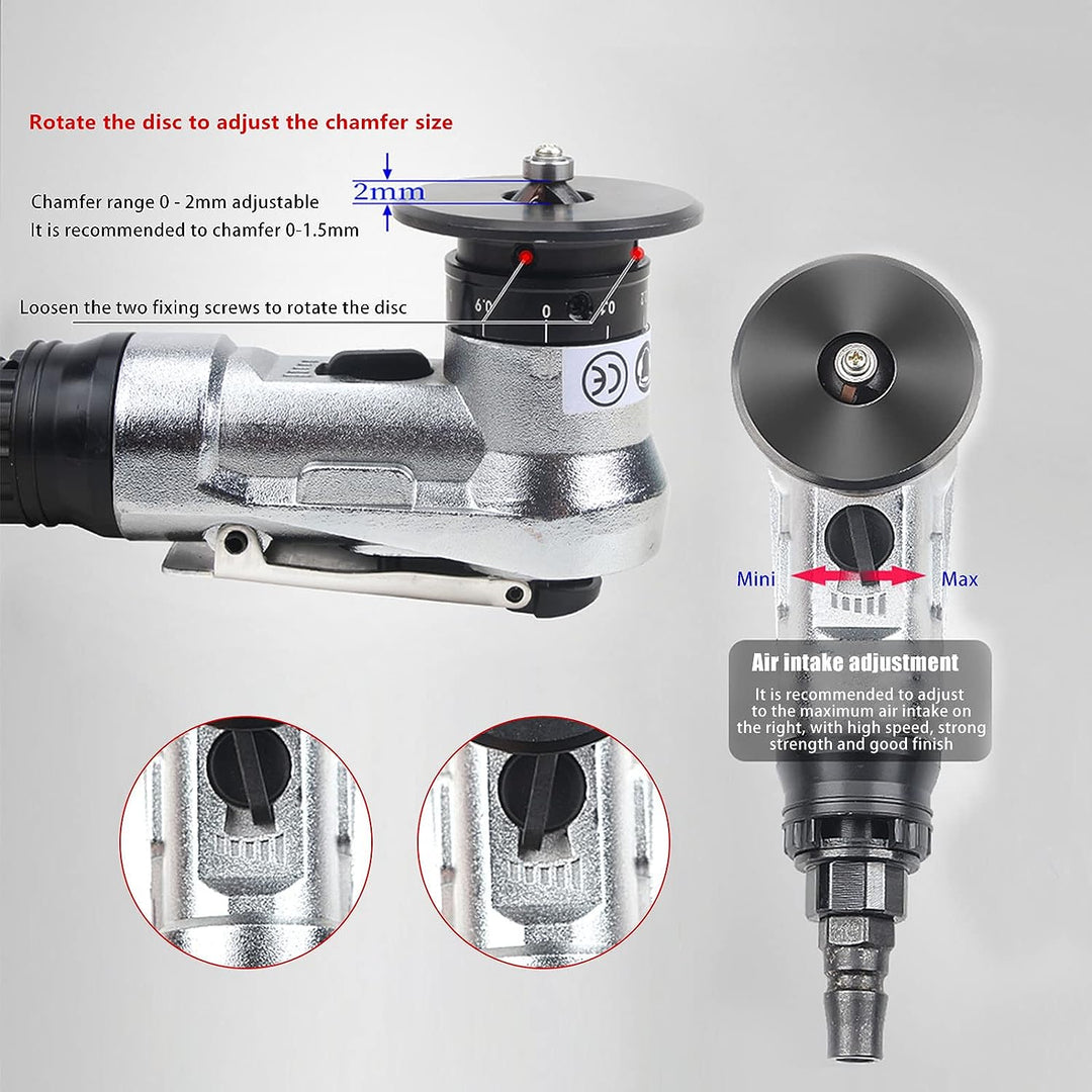 Pneumatische Anfasmaschine, Pneumatische Fasenmaschine Mini 45° Arc Burr Trimming 30000 U/min 1/4 Zo