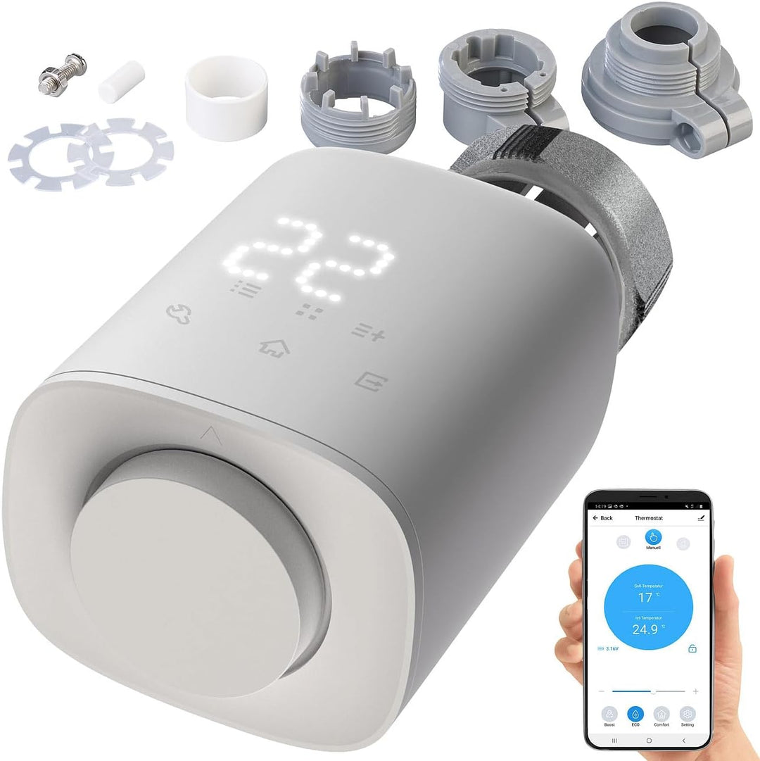 revolt Heizkörperthermostat: Programmierbares Heizkörper-Thermostat mit Bluetooth, App, LED-Display