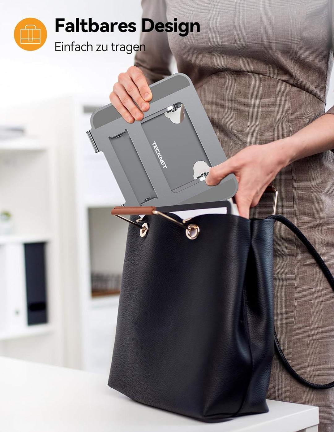 TECKNET Laptop Ständer Höhenverstellbarer,Ergonomischer Laptopständer Faltbarer Tragbarer Belüfteter