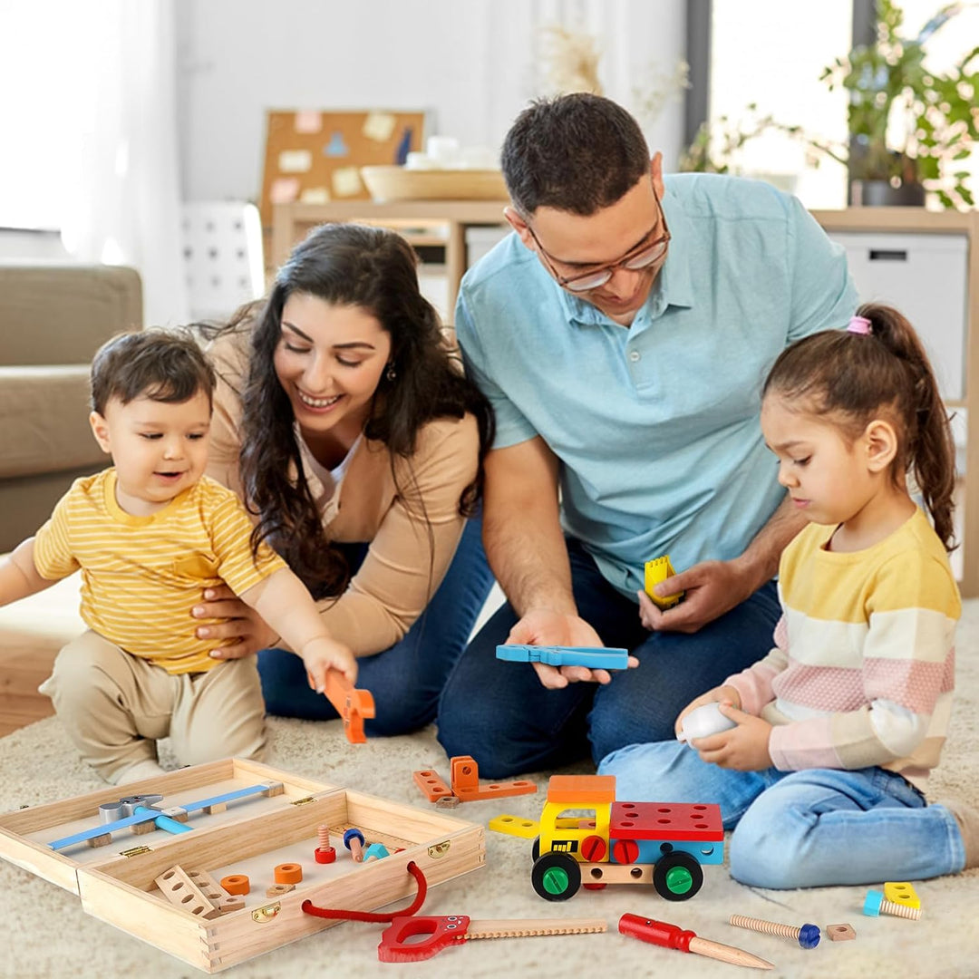 Vanplay Werkzeugkoffer Kinder Kinderspielzeug ab 3 Jahre Holzspielzeug Kinderwerkzeug Lernspiele Spi