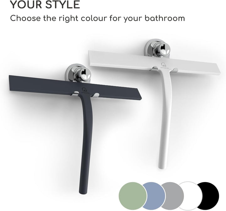 Gütewerk Duschabzieher, Silikon-Abzieher Dusche, Hygienischer Abzieher für Badezimmer, Duschwand & F