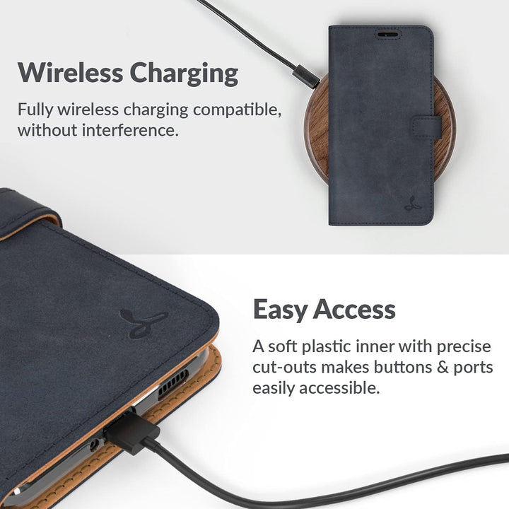 Snakehive Galaxy S21 Plus 5G Hülle Leder | Stylische Handyhülle mit Kartenhalter & Standfuss | Handy