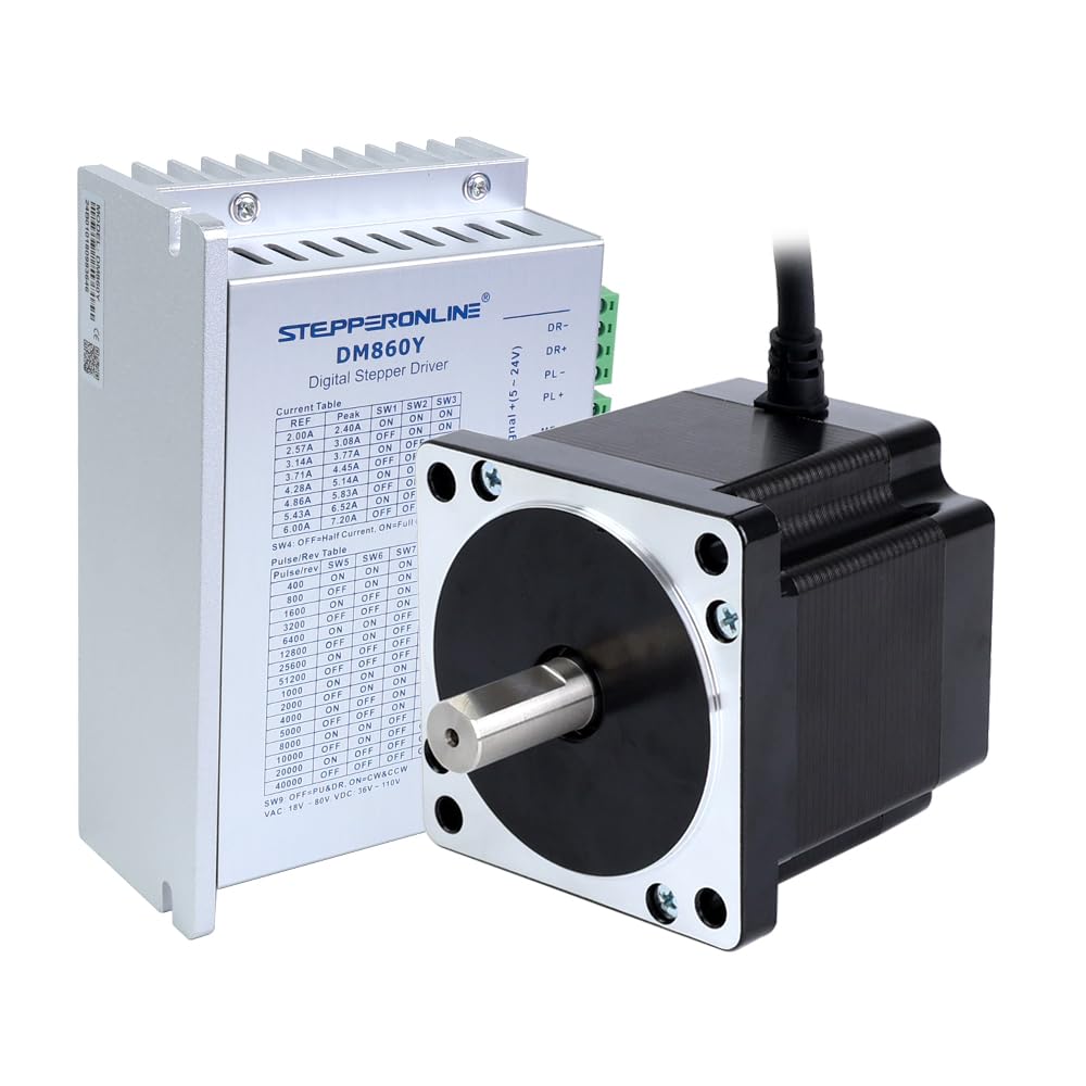 STEPPERONLINE 1 Achse CNC-Kit 4.8Nm 6.0A Nema 34 Schrittmotor & Treiber DM860Y CNC-Mühlrouter Drehro