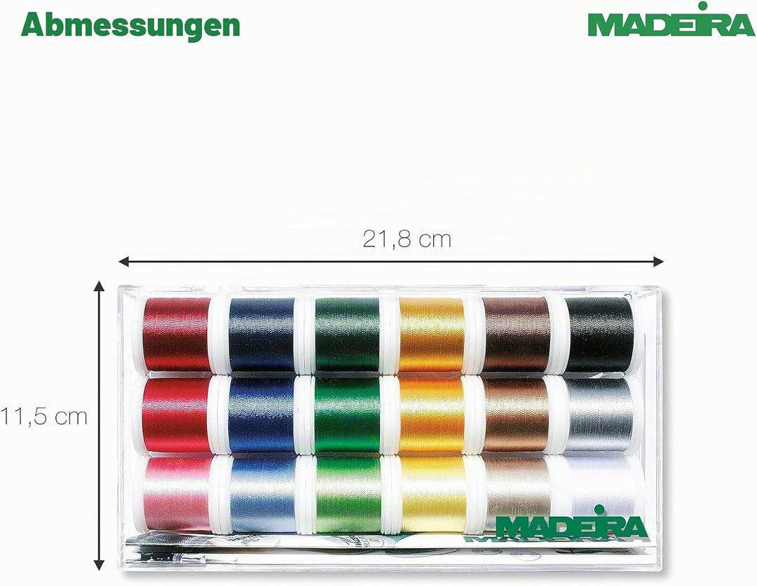 Madeira 8045 Stickbox Polyneon 18 Farben à 400 m A Einheitsgrösse, A Einheitsgr&amp;