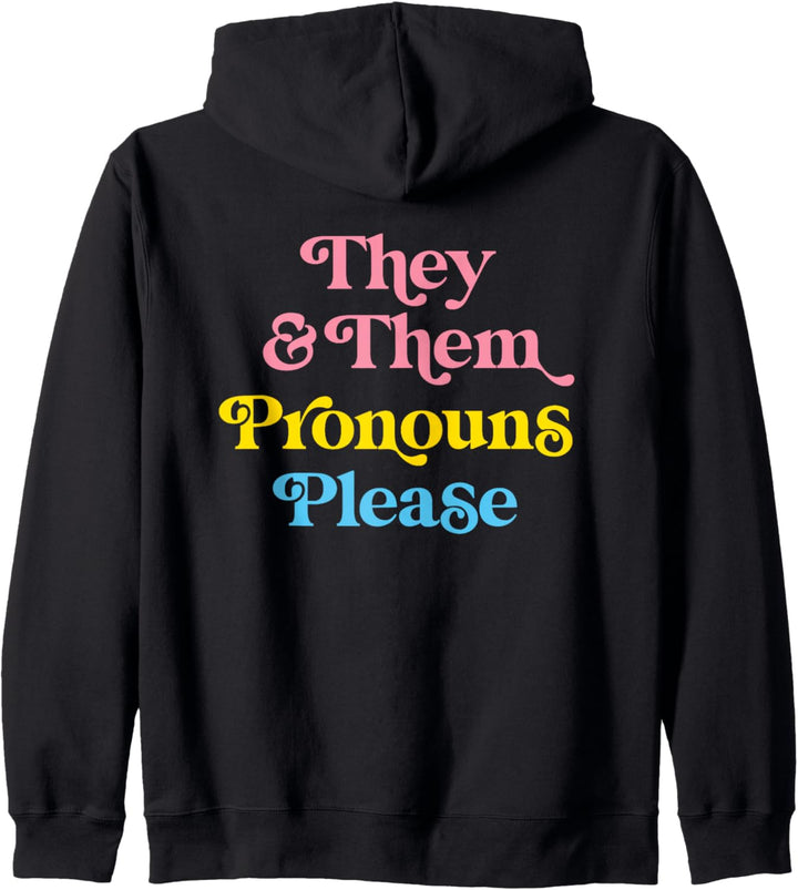 They & Them Pronouns Please Pansexual LGBTQIA Pan Pride Flag Kapuzenjacke