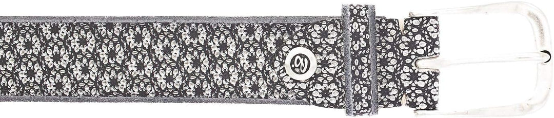 B.Belt Tessa Gold Ledergürtel W75 Black/Silver