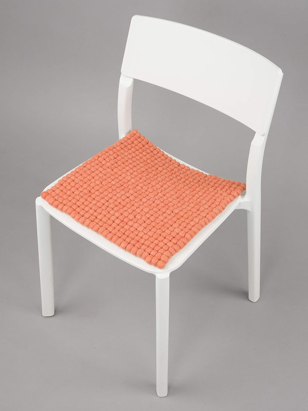 myfelt Filzkugel-Sitzauflage Stuhlauflage - Lea - quadratisch, 36x36 cm, Lachsfarben, Lachsfarben