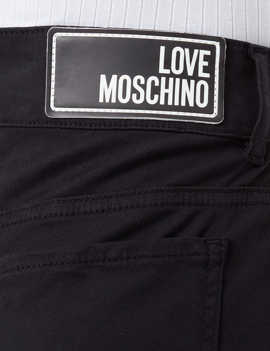 Love Moschino Damen Stretch Lyocell Gabardine with Matchng Logo Back Tag Hose 27 Schwarz, 27 Schwarz