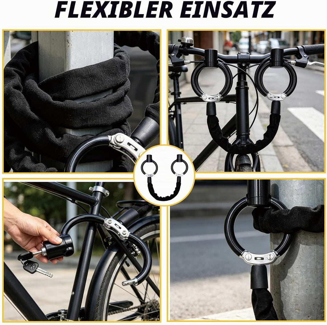 E Scooter Schloss, Schloss für E Scooter, 8mm Verstärktes Handschellenschloss, Fahrradschloss Hohe S
