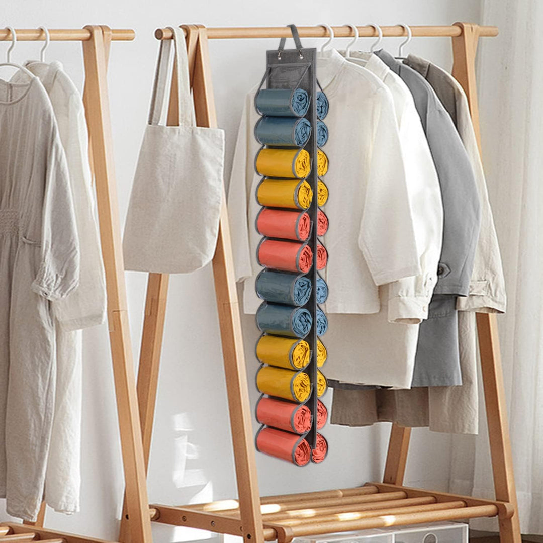 Lirex Leggings Aufbewahrungsbox, Hängender Yoga Aufbewahrungs Organizer mit 24 Taschen Faltbarer Oxf
