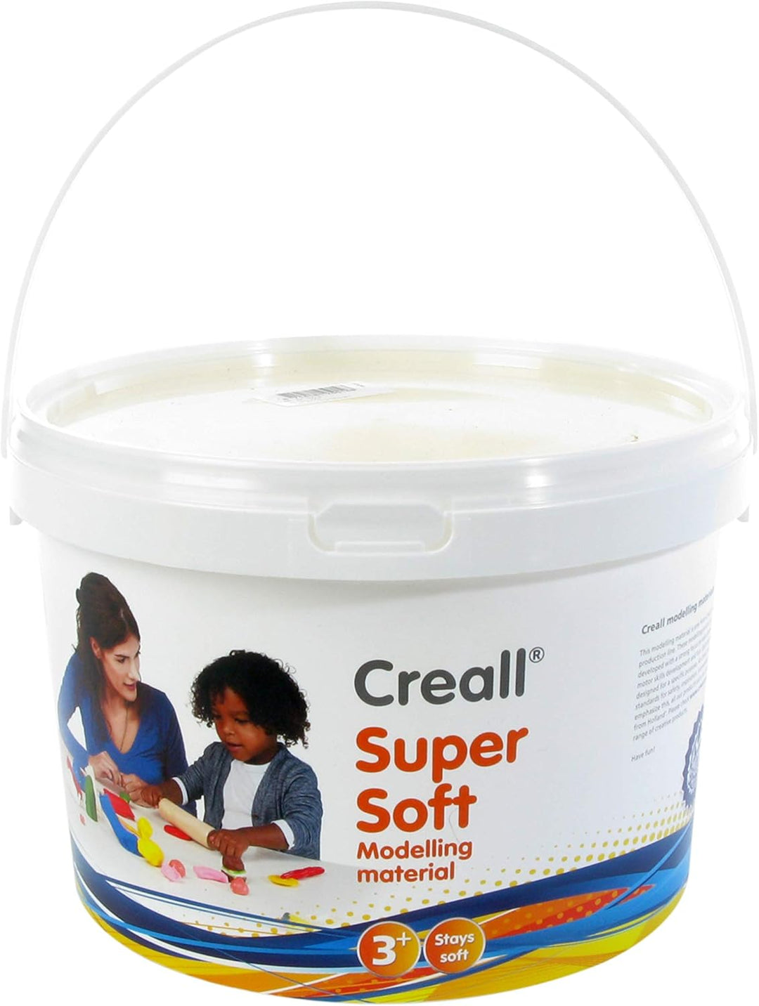 Creall Supersoft Knetmasse Grün, 1750g Eimer | Superweiche, dauerhafte Modelliermasse | Auf Wachsbas
