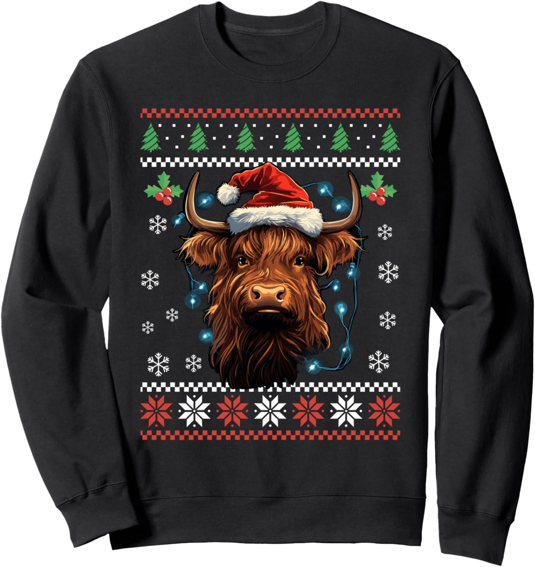 Highland Cow Ugly Christmas Sweater für Erwachsene und Kinder Sweatshirt