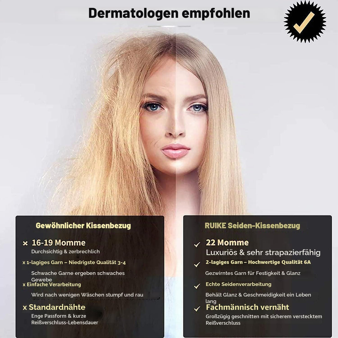 RUIPTSKE Kissenbezug aus Naturseide, hypoallergen, 22 Momme, 100 % Seide, 600 Garne, mit verdecktem