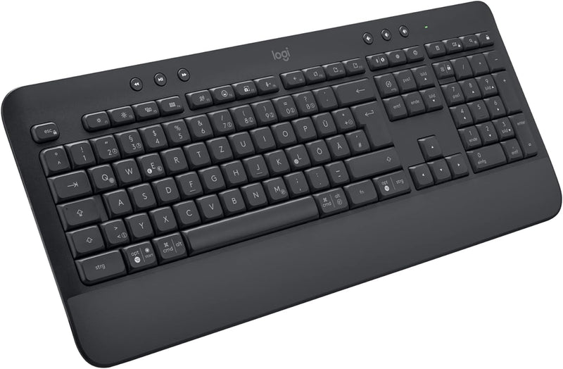 Logitech Signature K650 Comfort kabellose Tastatur mit Handballenauflage, BLE Bluetooth/Logi Bolt US