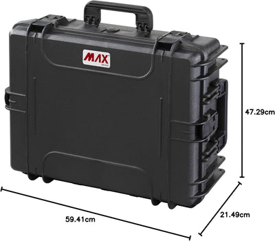 Max MAX540H190S Schutzkoffer für Fotoequipment, stabiler Kunststoff, Innenraum gepolstert, mit Trenn