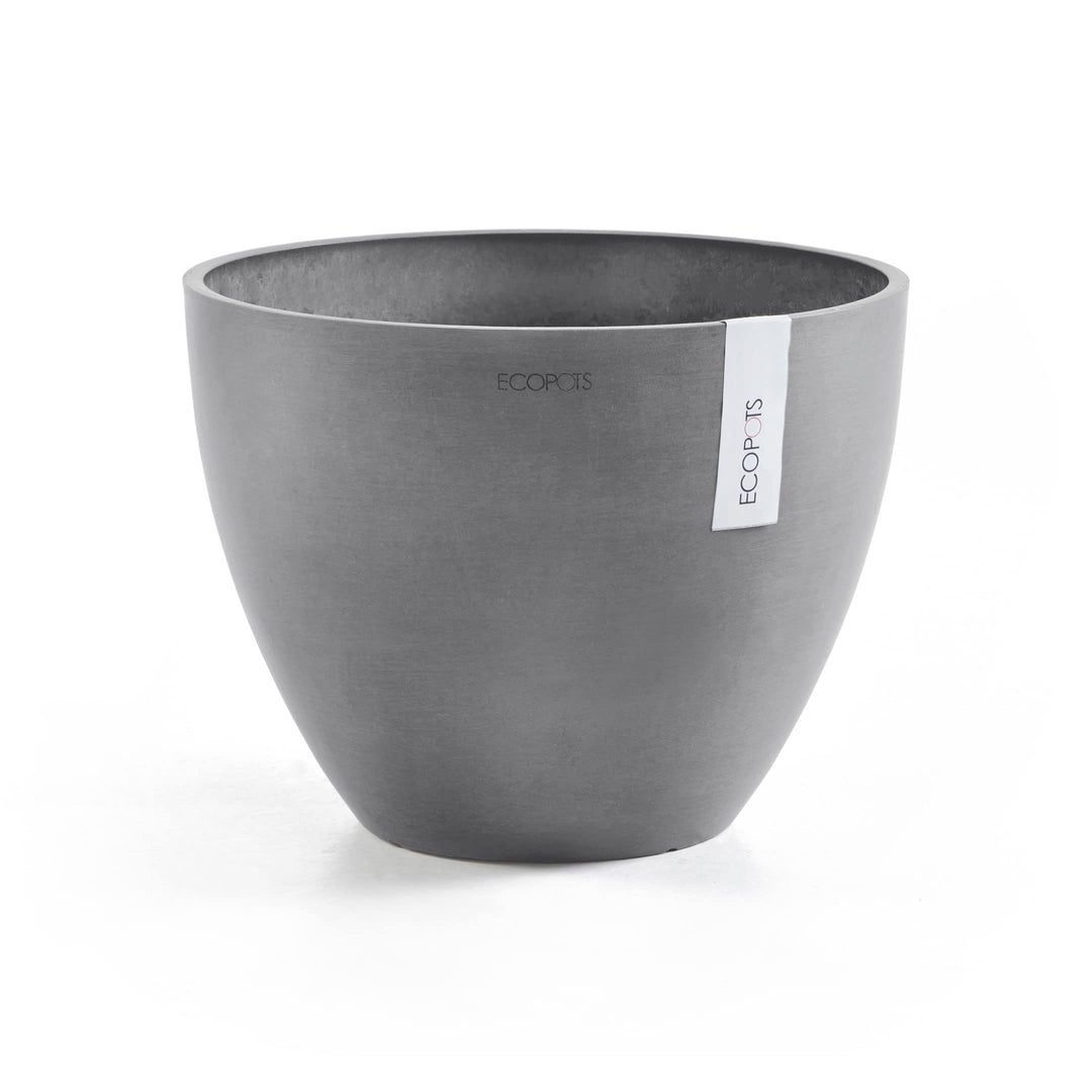 ECOPOTS Blumentopf Antwerp Grau - Durchmesser Ø 40 cm rund gross - Pflanzentopf aus Recycling Kunsts