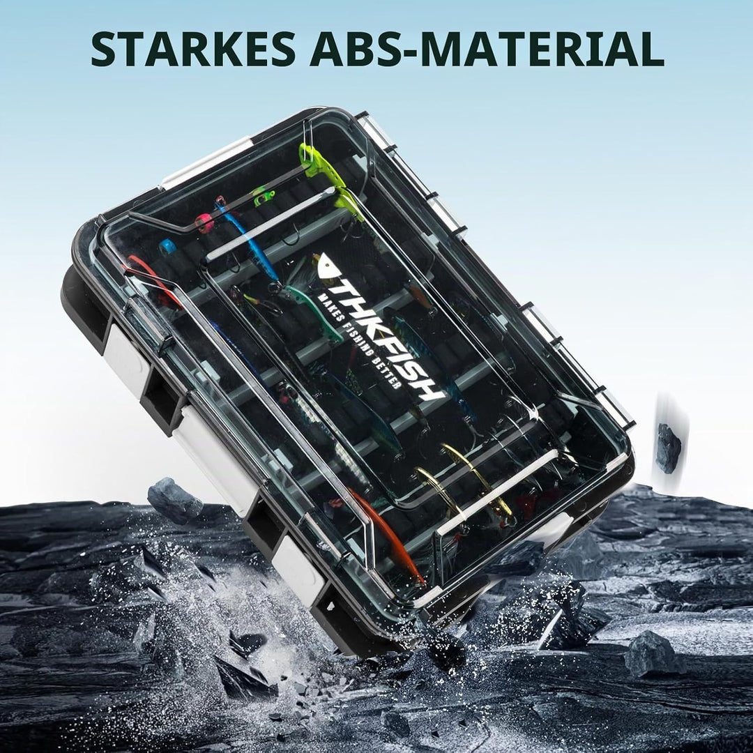 Köderbox Angeln Set, 2 Stück Angelbox 23x16x5 cm, Tackle Box Angeln mit Herausnehmbaren Trennwänden,