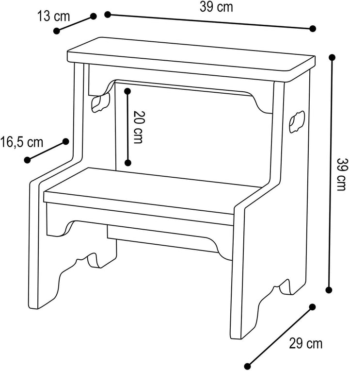 Tritthocker Kinder Hocker Holz Tritthocker Holz - Weisser MDF Step Stool Für Kinderzimmer, 39x39x29