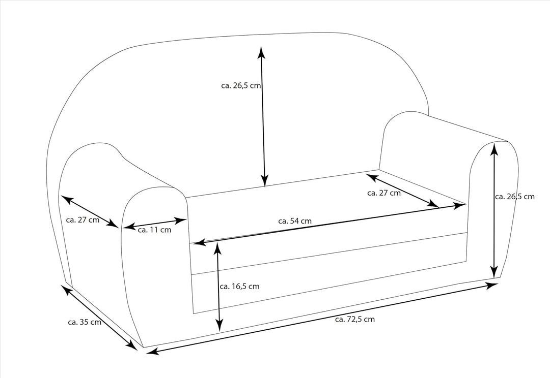Delsit Kindersofa zum Ausklappen - Kinder Sofa mit Schaumstofffüllung - Sofa Kinder mit Abnehmbarem