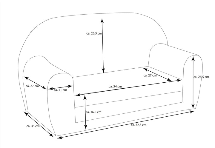 Delsit Kindersofa zum Ausklappen - Kinder Sofa mit Schaumstofffüllung - Sofa Kinder mit Abnehmbarem