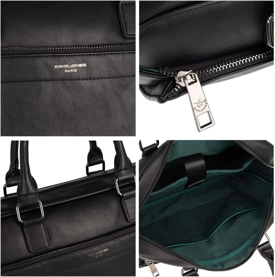David Jones - Herren Grosse Aktentasche - Mann 15 Zoll Laptoptasche - PU Leder Arbeitstasche Busines