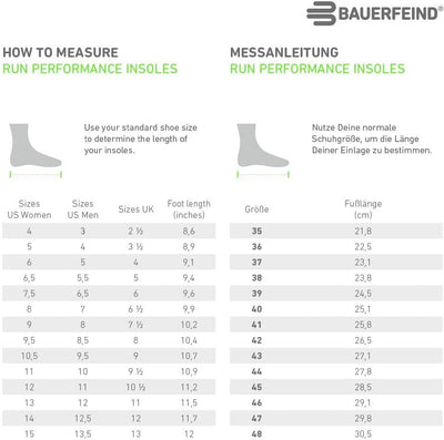 BAUERFEIND Sport-Einlegesohlen für Laufschuhe Run Performance Insoles 1 Paar Sport-Einlagen 37, 37