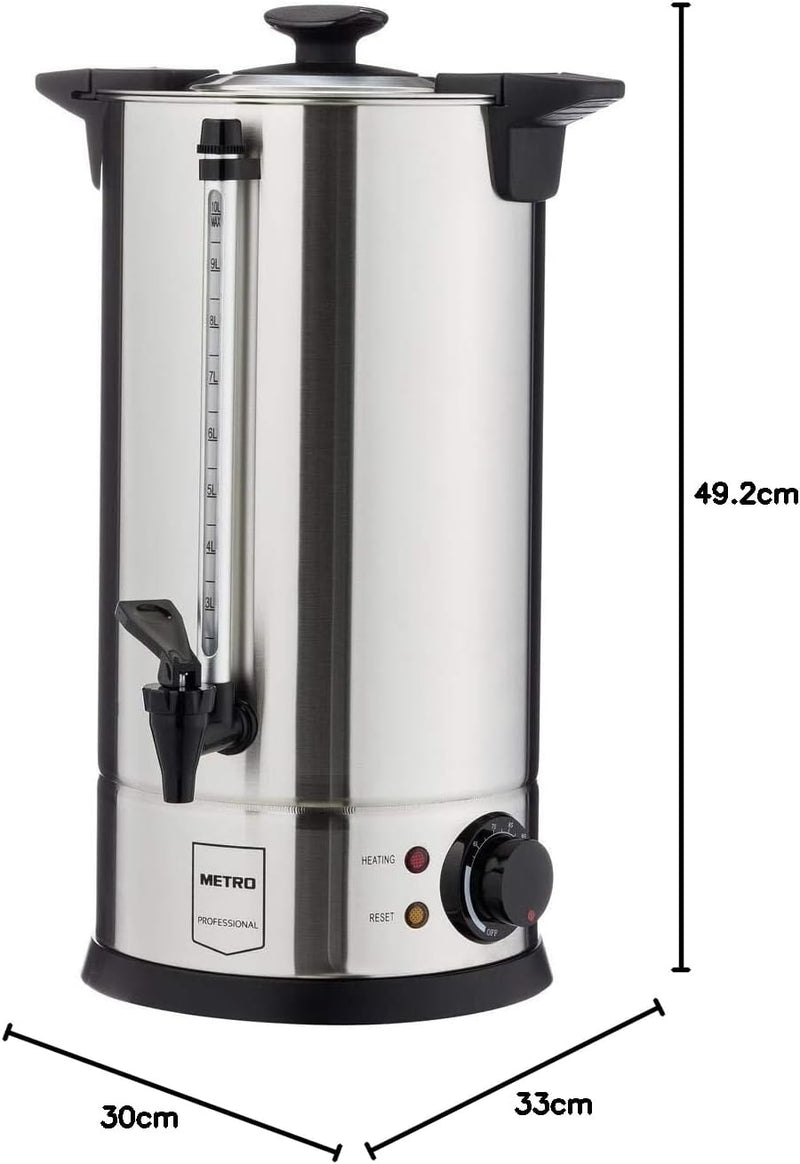 METRO Professional Wasserkocher GWB1010, auch für Glühwein, Glühweinspender, 10 Liter, 65 Tassen, 13