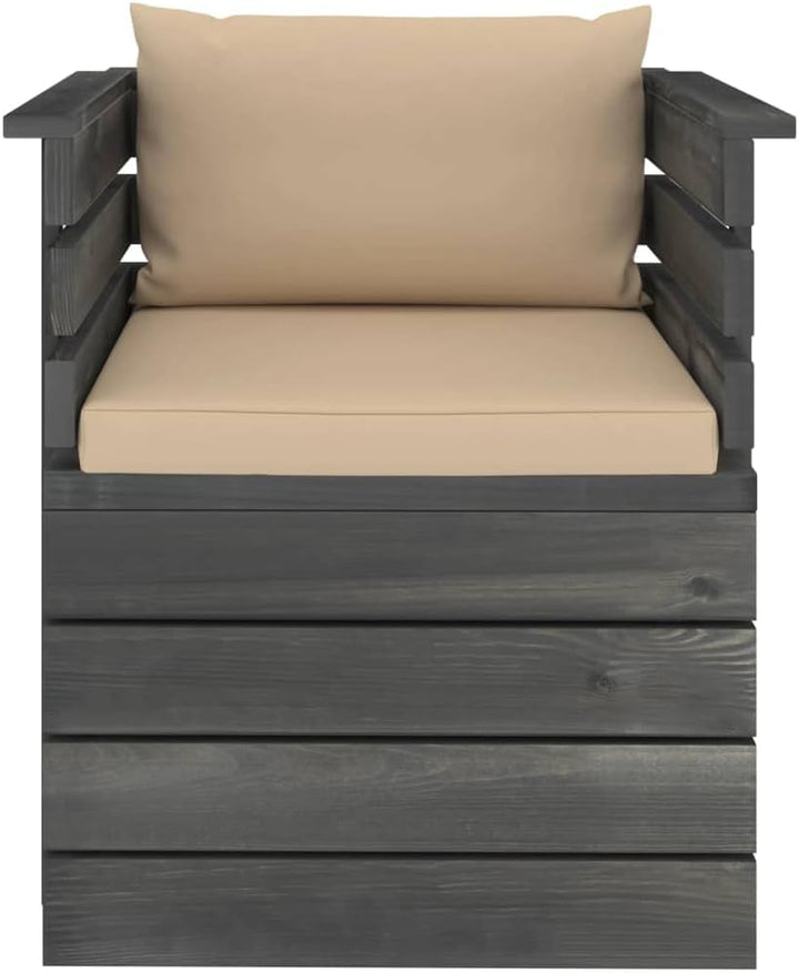 vidaXL Massivholz Gartensessel Loungemöbel Paletten Sessel Gartenmöbel Gartenstuhl Loungesessel mit