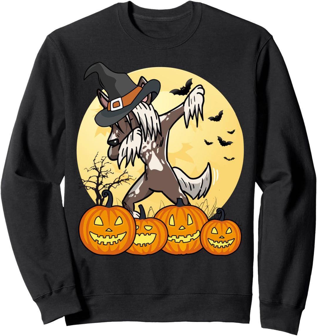 Dabbing Chinesische Schopfhund Dab Dance Halloween Hund Sweatshirt