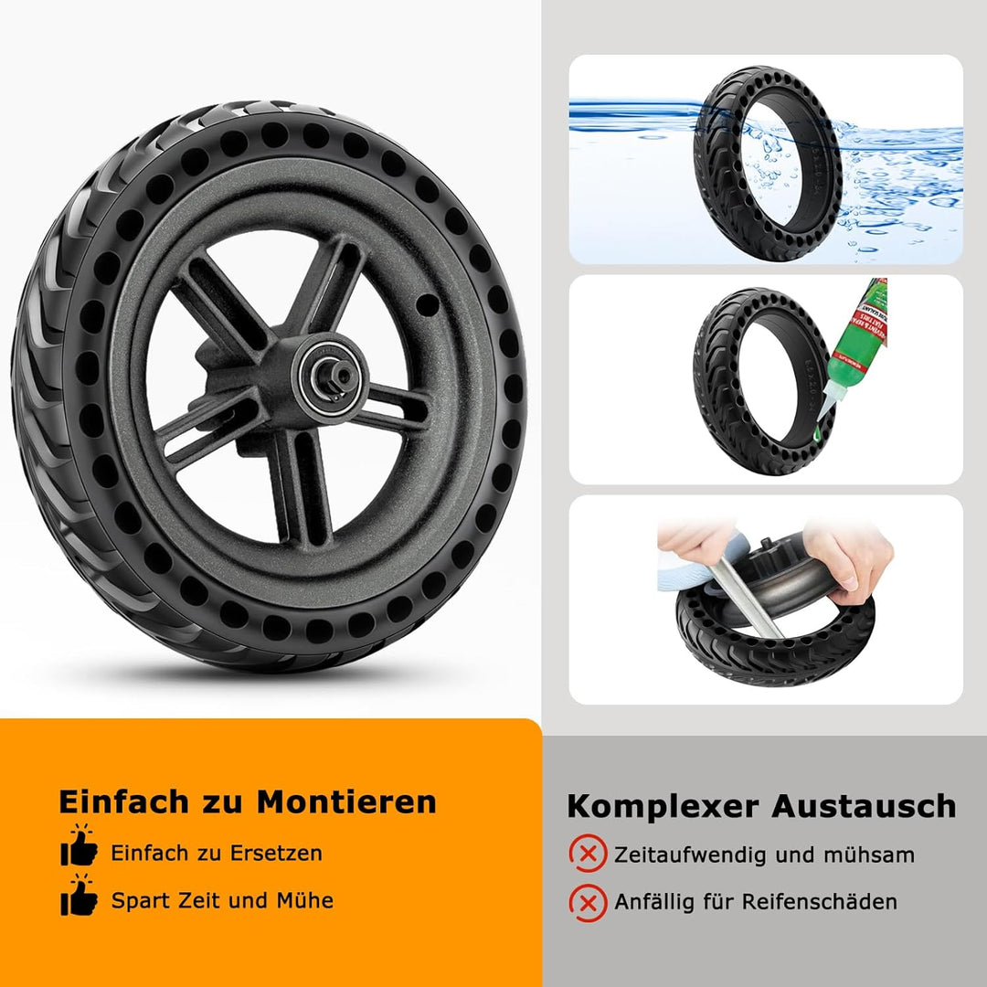 8,5 Zoll E Scooter Hinterrad Komplettrad mit Vollreifen & Felge für Xiaomi Pro/Pro 2 Hinterrad Kompl