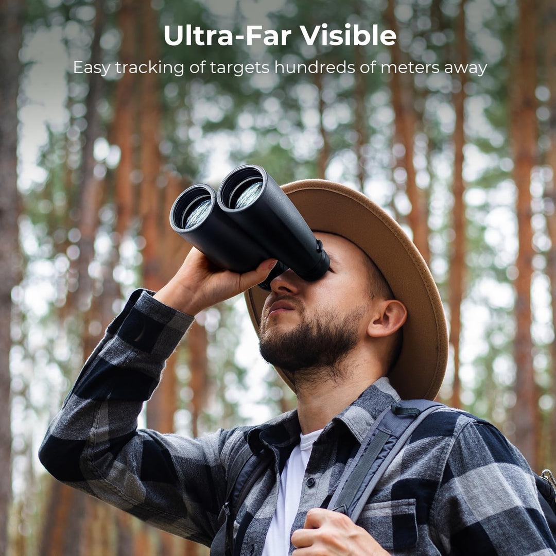 K&F Concept Fernglas Erwachsene 12 * 50 HD Ferngläser Schwarz BAK4 mit Handyhalterung und Stativumba