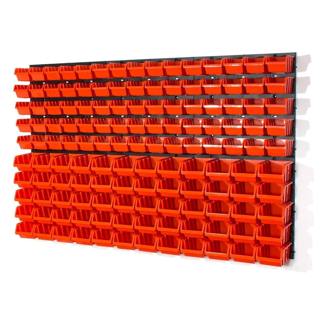 Lager Werkstatt Wandregal Lagerregal 75 Stapelboxen Orange Gr.1, 60 Stapelboxen Orange Gr.2 + Organi