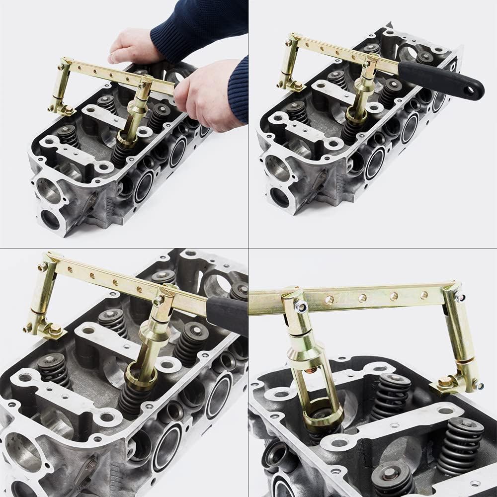 Wiltec Universal Ventilfederspanner Set 8-teilig, Ventilfederpresse für 8V, 12V, 16V Motoren, Ventil