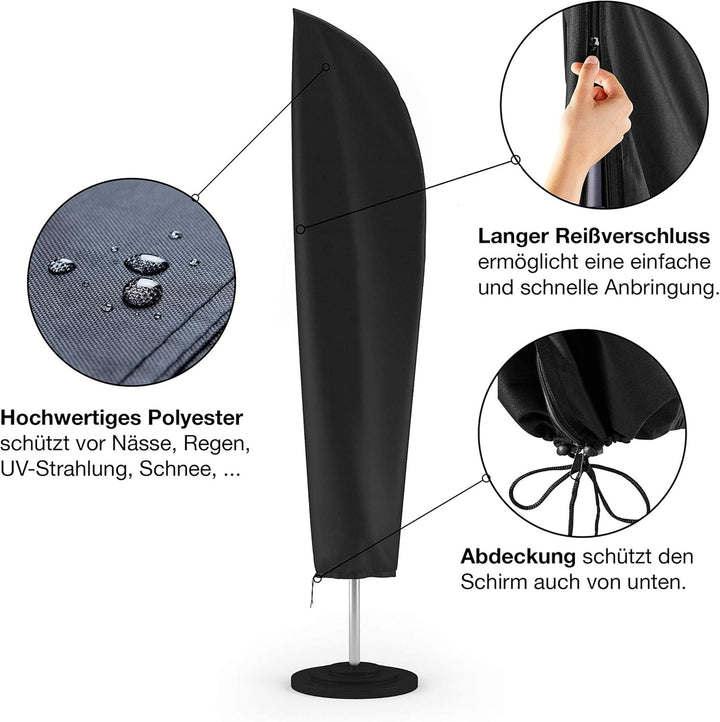 Springreen Premium Sonnenschirm Schutzhülle für Ampelschirme zwischen Ø 2-4 m | Sonnenschirm Abdecku