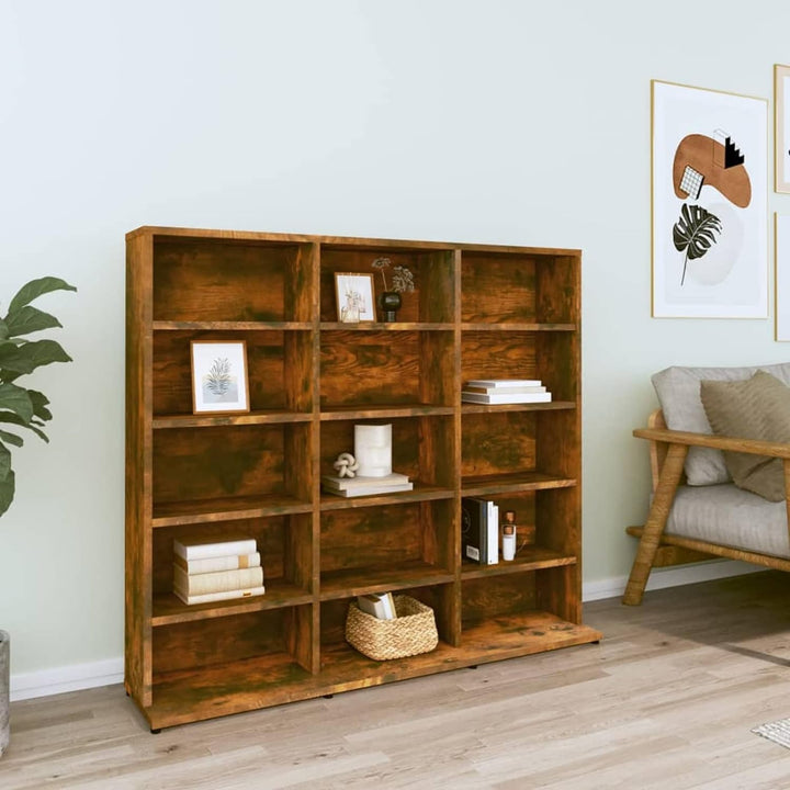 Gecheer CD Regal mit 15 offenen Fächern Medienregal Medienschrank Aufbewahrung Standregal Regalwand