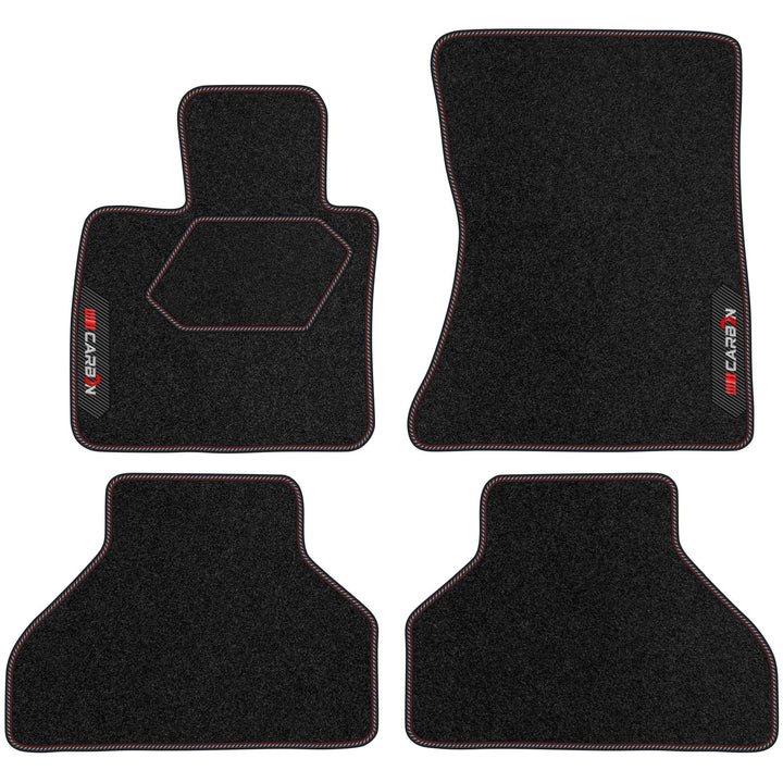 MOTOS Personalisierte Velours-Fussmatten Carbon Series passend für BMW X5 E70 2006-2013 - Premium, C