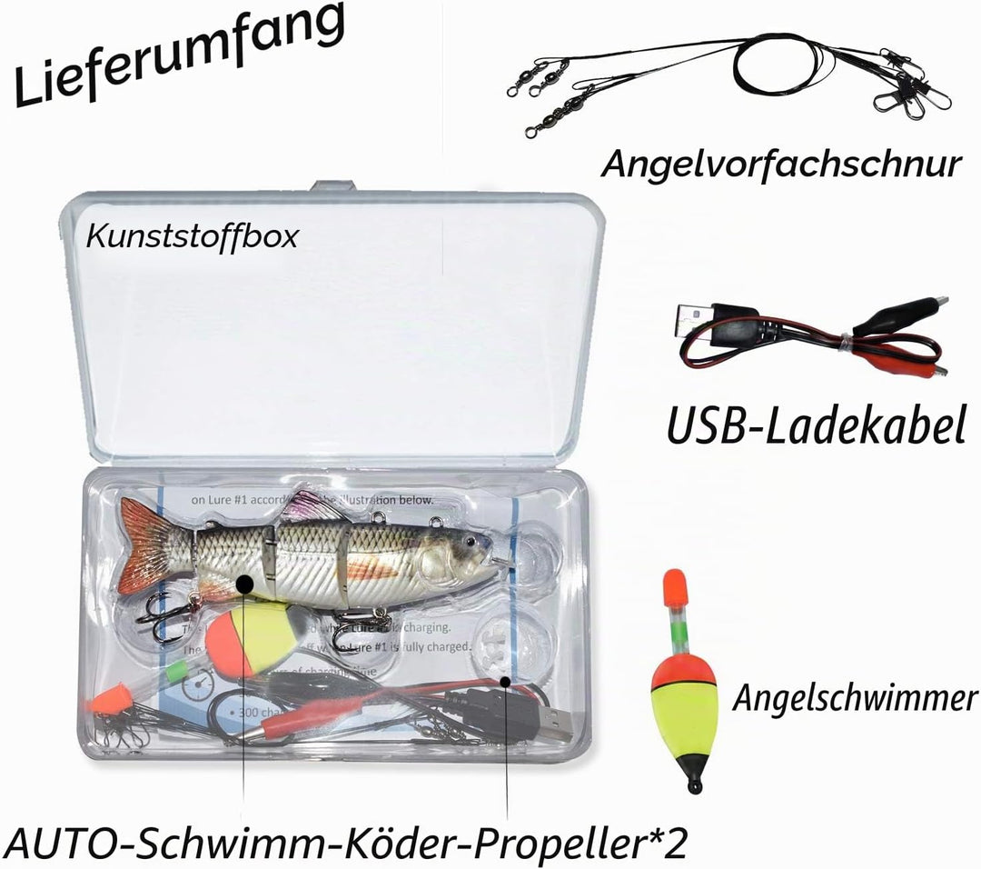ods lure Robotic Schwimmköder USB wiederaufladbar Fischköder mit LED Licht Elektrischer Angelköder m