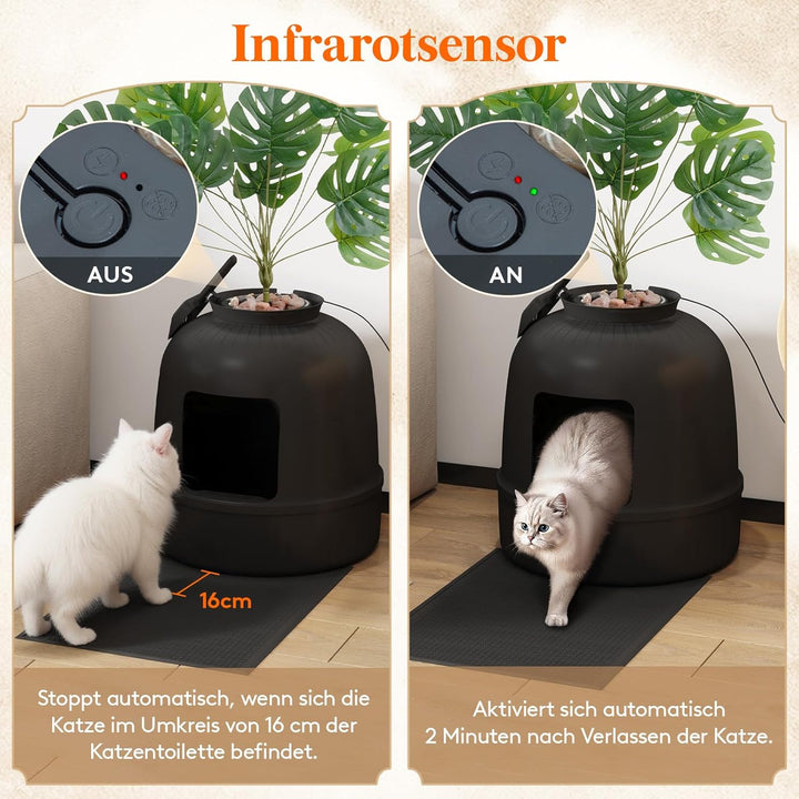 Lifewit Katzenklo Blumentopf mit Pflanze & Schaufel, Katzenklo Versteckt mit Geruchsbeseitigung, Inf