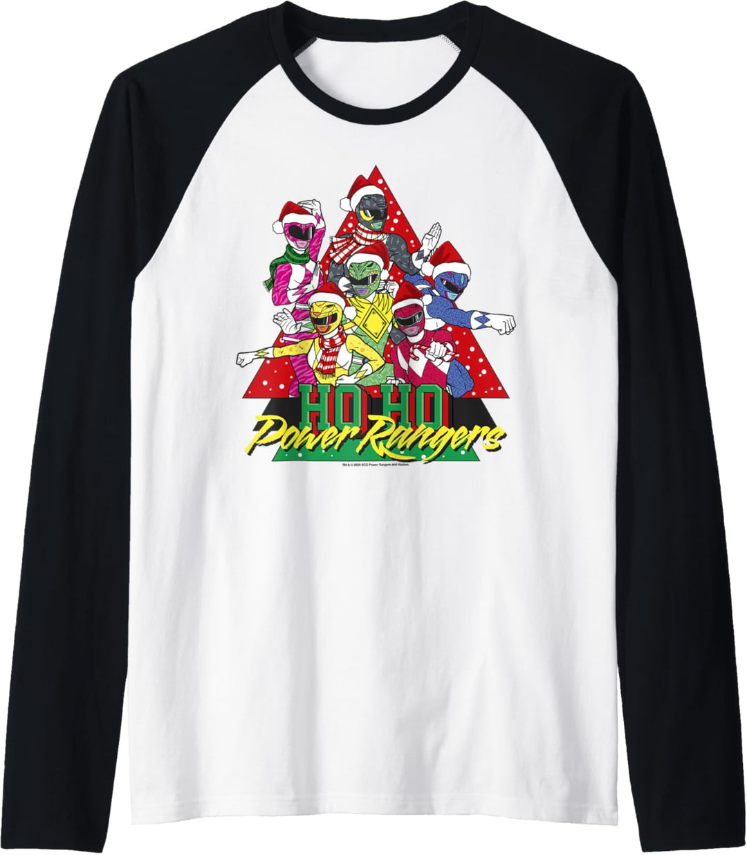 Power Rangers Christmas Ho Ho Power Rangers Raglan