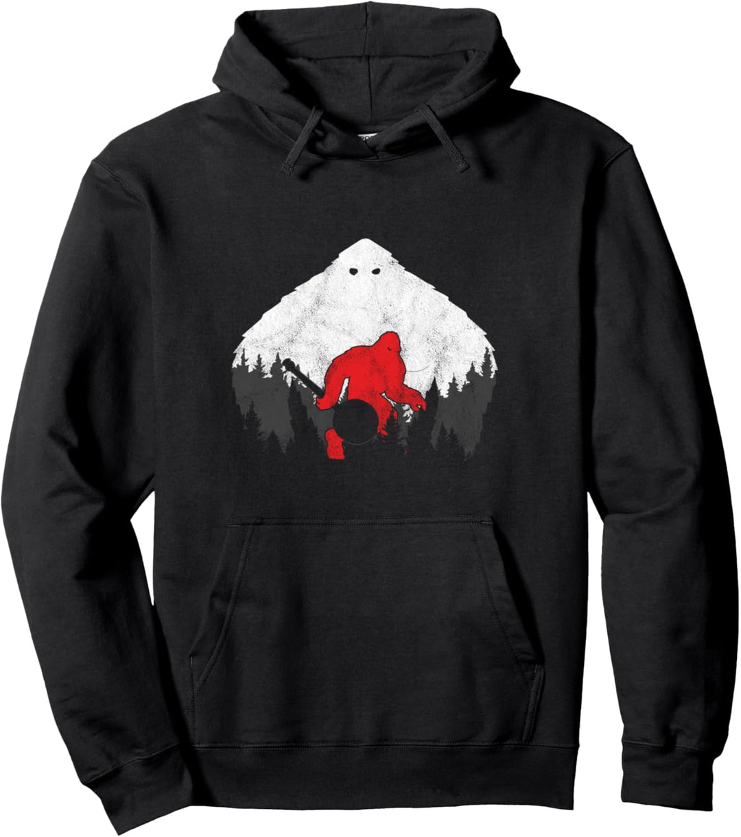 Bigfoot Banjospieler Bluegrass Vintage Retro Countrymusik Pullover Hoodie