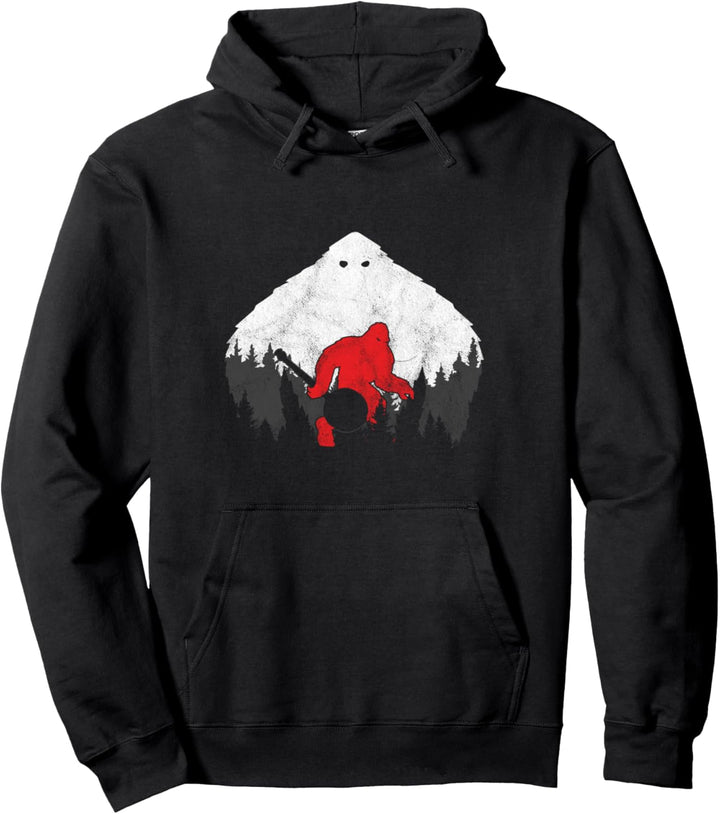 Bigfoot Banjospieler Bluegrass Vintage Retro Countrymusik Pullover Hoodie
