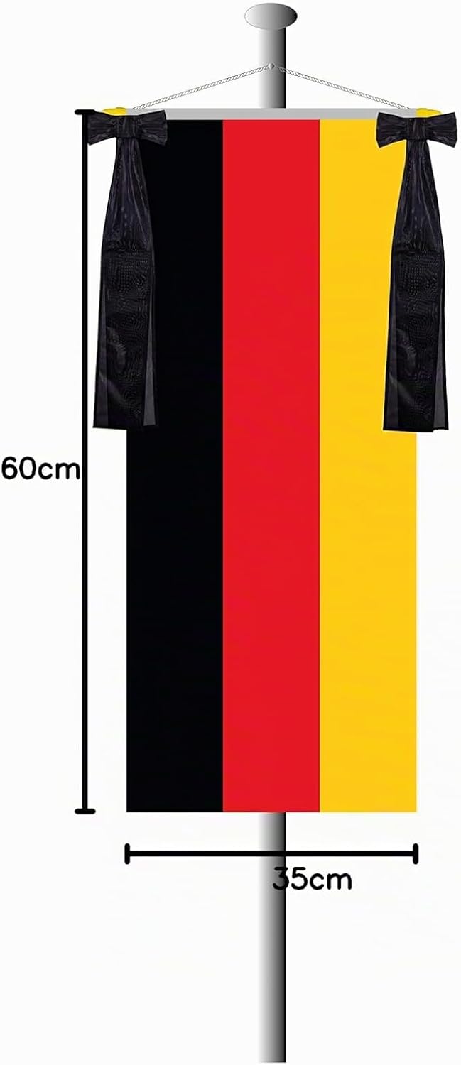 FLAGLY Trauerflor schwarz für Fahnenmasten - Trauerschleifen schwarz in verschiedenen Grössen zur Tr
