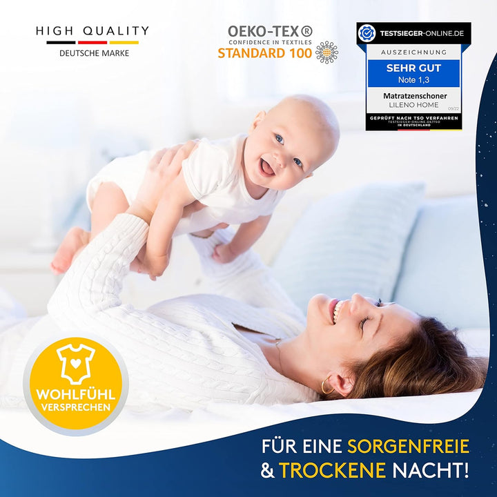 LILENO HOME Matratzenschoner 90x200 cm - 2er Set - Inkontinenzunterlage [95°C Kochfest] u. wasserdic