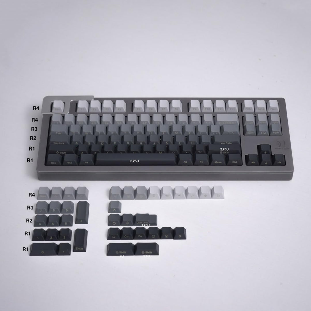 125 Tasten Gradient Grau Keycaps PBT Dye Sub Cherry Profil Tastenkappen Set Fit für Cherry Mx Schalt
