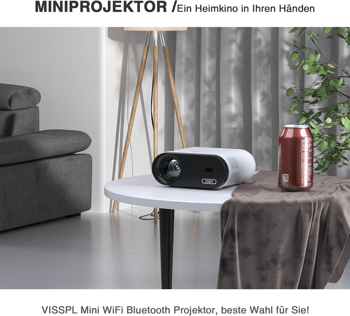 Mini Beamer WiFi Bluetooth mit Stativ, XuanPad 20000L Beamer Klein unterstützt Full HD 1080P, 50% Zo